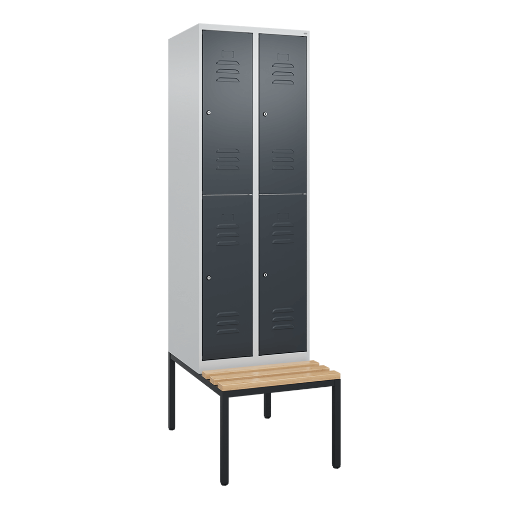 C+P Double-tier locker, series Classic PLUS, bench